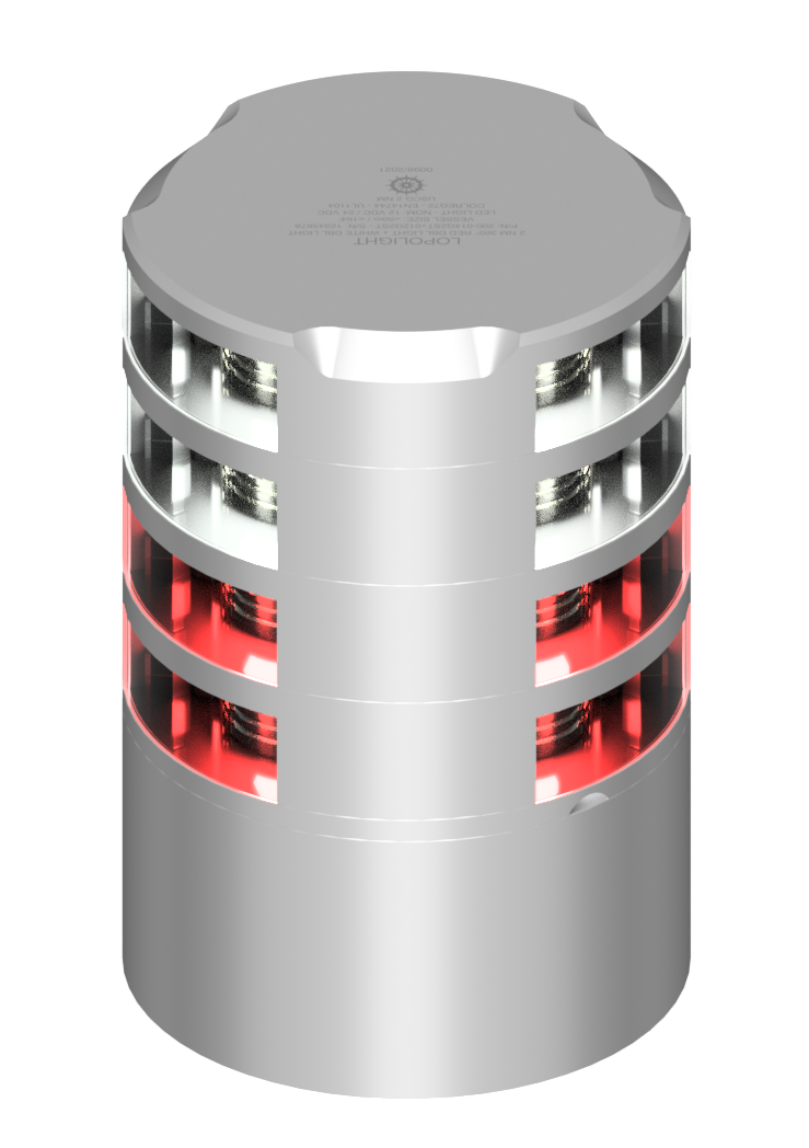 2nm 360° Red w/strobe, Double + 360° White, Double